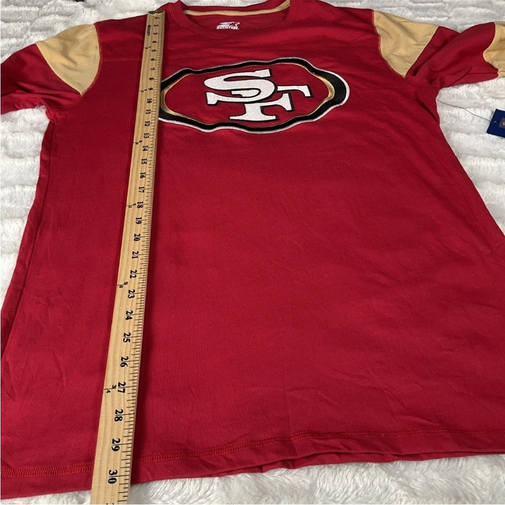 San Francisco 49ers Starter Sz M Field Jersey Long Sleeve T-Shirt - Scarlet/Gold - Picture 9 of 11